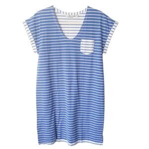 Vineyard Vines Womens XS Casual V-Neck Mixed Stripe T-Shirt Dress Cotton Coastal